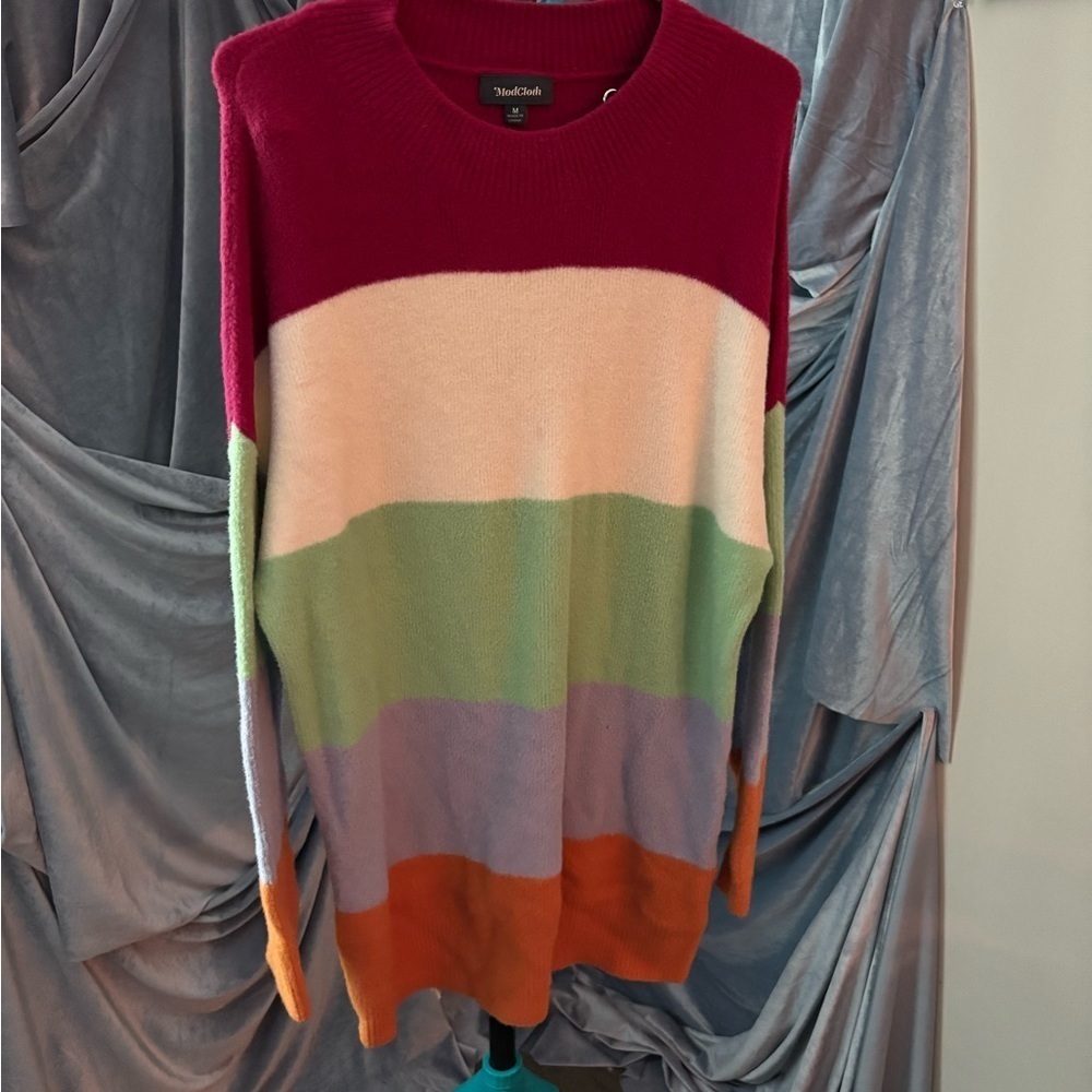 Modcloth oversized Multicolor Striped Sweater - Picture 2 of 7